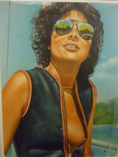 FROMENTIN C., XXe siècle Michelle, 1982 Peinture sur papier marouflé sur toile (accidents...