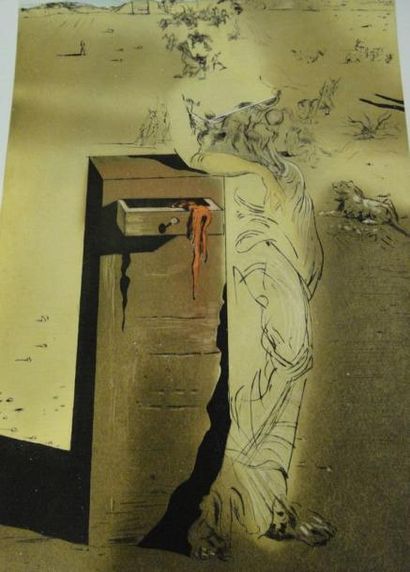 DALI Salvador, d'après Composition au tiroir Eau forte, non signée 76 x 56cm