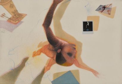 ADOU Simone Polaroid en apesanteur Technique mixte et polaroid sur papier, 70 x 100...