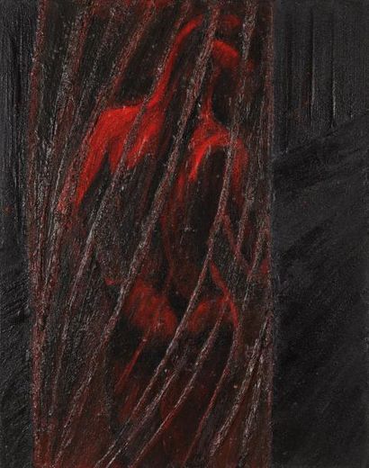 DAVID Allusion humaine 2 Fibres et pigments vinylique sur toile, 92 x 73 cm