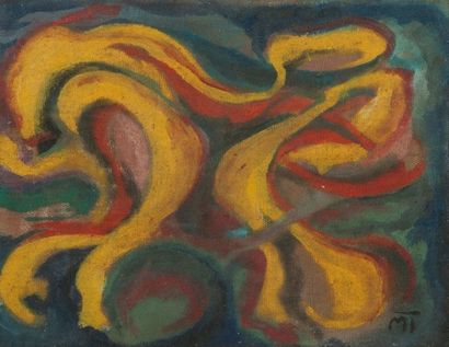 null MATTIS-TEUTSCH Hans Janos, 1913-1988,

Sans titre jaune et bleu, 

huile sur...