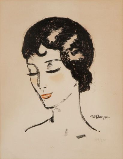 null VAN DONGEN Kees, 1877-1968, 

Jeune femme aux yeux baissés

Lithographie en...