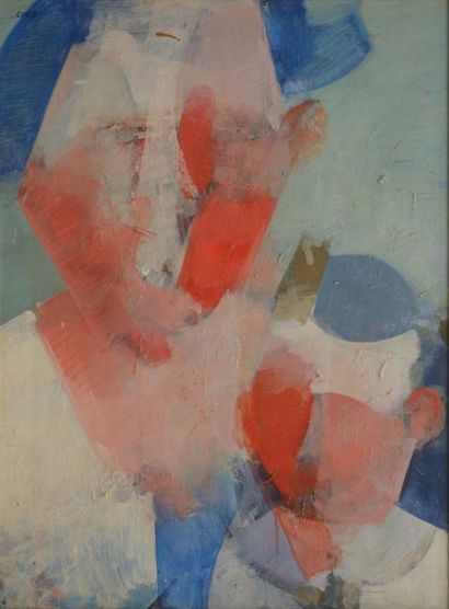 null CUECO Henri, né en 1929, 

Maternité, 

peinture sur toile (petit manque), signée...