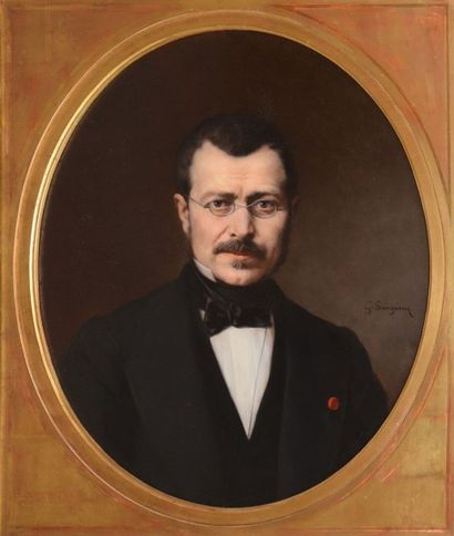 null CASIMIR SAINT PIERRE Gaston, 1833-1916, 

Portrait d'homme, 

huile sur toile...