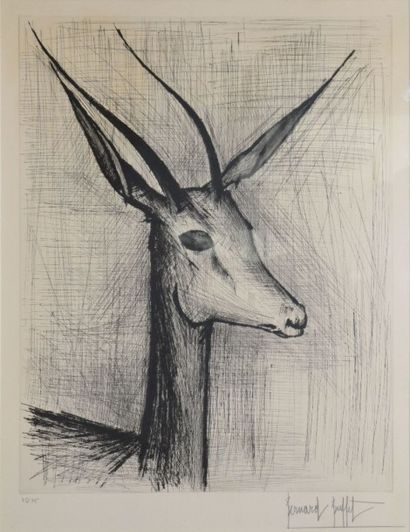 null BUFFET Bernard, 1928-1999, 

Antilope

Eau-forte en noir n°75/75 (légère insolation),...