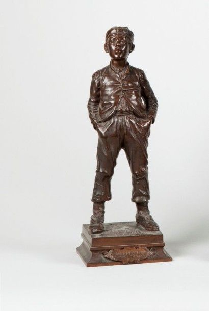 null HERTZBERG Halfdan, 1857-1890, 

Siffleur, 

bronze à patine brun-roux, sur la...