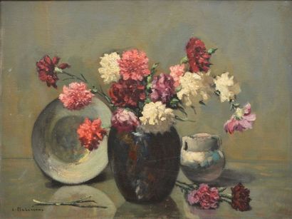 null CHABANIAN Arsène, 1864-1949, 

Bouquet, pot et assiette

Huile sur toile (légères...