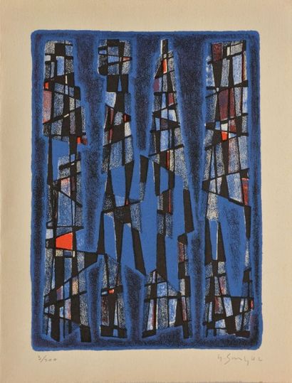 null SINGIER Gustave, 1909-1984, 

Ville maritime, lithographie en couleurs, couverture...