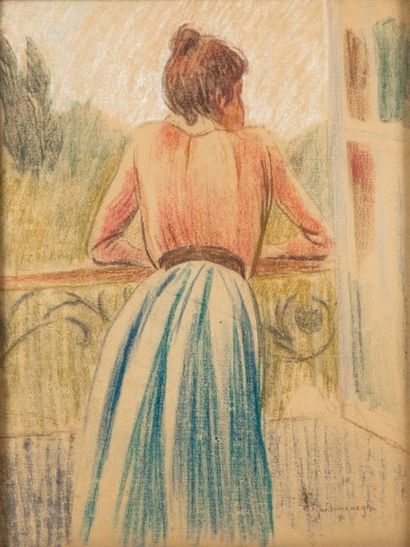 null ZANDOMENEGHI Federico , 1841-1917, 

Femme à la fenêtre, circa 1900, 

pastel...