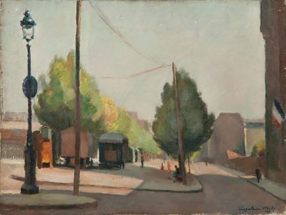 null CHAPELAIN MIDY Roger, 1904-1992, 

Place aux roulottes, 1929, 

huile sur toile...
