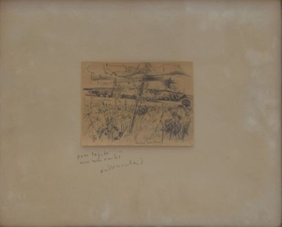 null MARCHAND André, 1907-1997, 

Paysage de campagne, 

mine de plomb sur papier...
