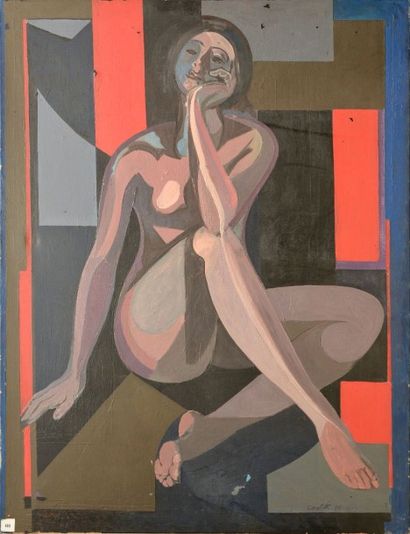 null CARLETTI Mario, 1912-1977, 

Nudo rosa, 1949, 

peinture sur toile (petits manques),...