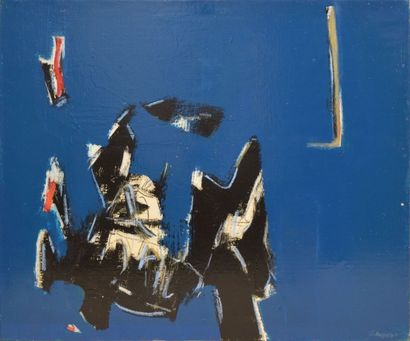 null POUGNY Claude, né en 1945, 

L'arbre, 1972, 

peinture sur toile (petit accident),...