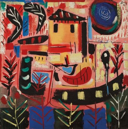 null HECQ Émile, né en 1924, 

Village rouge, 1951, 

peinture sur toile (très petits...