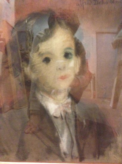 DEHONDECQ Alfred (1822-1882) "Portrait d'enfant" Pastel. Signé en haut à droite Dim.:...