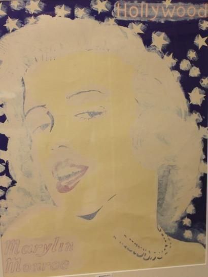 Ecole Moderne Marilyn Monroe - Hollywood Technique mixte sur fond de lithographie,...