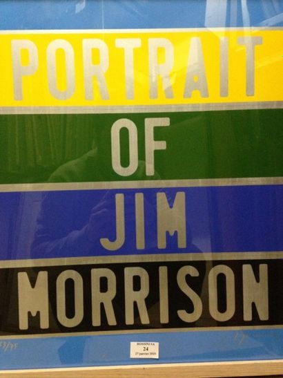 DUCORROY Joel, né en 1955 Portrait de Jim Morrison Sérigraphie, signée en bas à droite,...