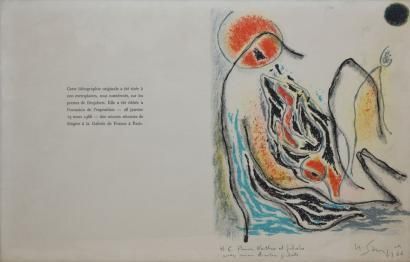 SINGIER Gustave, 1909-1984 Sans titre, 1966, lithographie en couleurs, H.C, accompaghée...