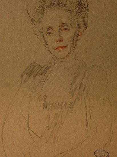 null Madame Andrée Ribot femme du ministre et président du conseil, circa 1910. dessin...