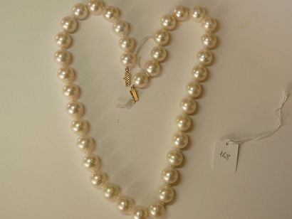 null Collier de perles de culture de Chine en choker diamètre 11,3 mm, fermoir or...