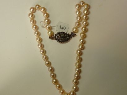 null Collier de perles de culture Akoya en choker, diamètre 9 à 9,5 mm, fermoir en...