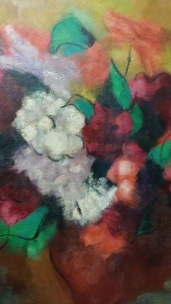 CARREY Georges, 1902-1953 Bouquet Huile sur toile, signée en haut à gauche 100 x...