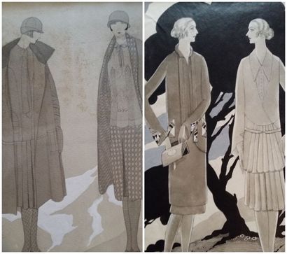 FELIX TREICHLER d'AVENZO Arthur, 1896-? Environ 60 dessins de mode, notamment pour...