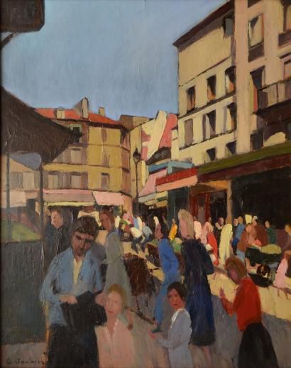 JOUBIN Georges, 1888-1983 La rue Lepic Huile sur panneau(petite restauration), signée...