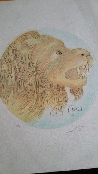 DALI Salvador, d'après Les signes du zodiac, le lion lithographien justifiée épreuve...