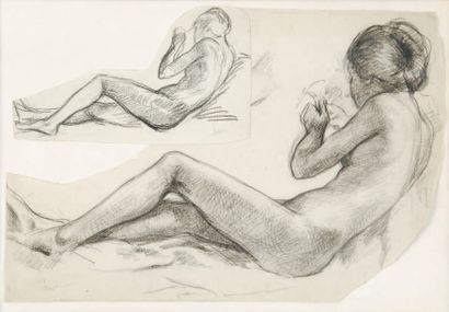 Maximilien LUCE Étude pour Les Baigneuses à Saint Tropez, circa 1892 Deux dessins...