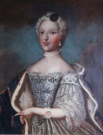 Ecole Française du XVIIIème siècle Portrait présumé de Marie Leckzinska, reine de...