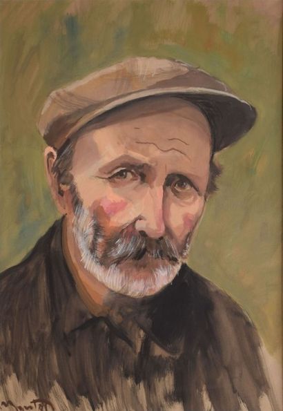 MONTET Maurice, 1905-1997 Portrait de Monsieur Debiesse gouache, signée en bas à...