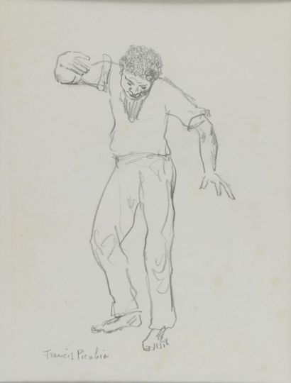 PICABIA Francis, 1879-1953 Noir dansant, vers 1942 mine de plomb (quelques rousseurs),...