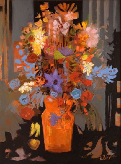 QUINTAINE ROGER, 1921-2005 Bouquet d'été huile sur toile, signée en bas à droite,...