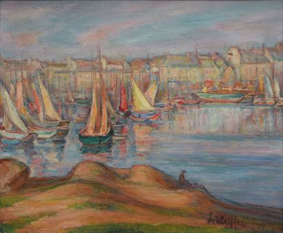 SCHLEIFER Savery, 1888-1943 Port du Midi (Marseille ?), 1929 huile sur toile (accidents...