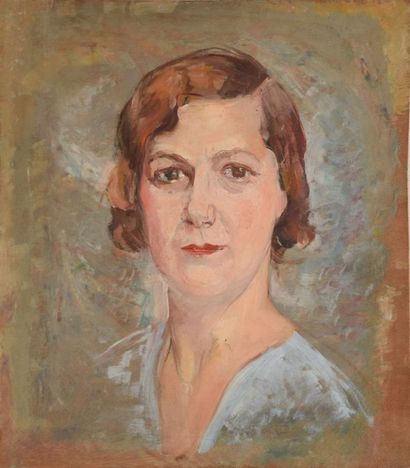 SCHLEIFER Savery, 1888-1943 Portrait de femme huile sur panneau, cachet d'atelier...