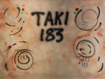 TAKI 183, né en 1954 Sans titre technique mixte sur toile, signée cinq fois 99x130...