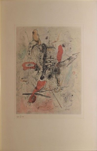 WOLS Otto, 1913-1951 Rouge royal héliogravure en couleurs, n°30/100, signée en bas...