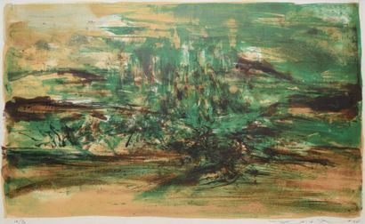 ZAO Wou Ki, 1921-2013 Composition en vert, 1964 lithographie en couleurs, n°10/20,...