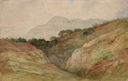 DORÉ Gustave, 1832-1883 Ravin en montagne, 1876 aquarelle (lavée et plis restaurés),...