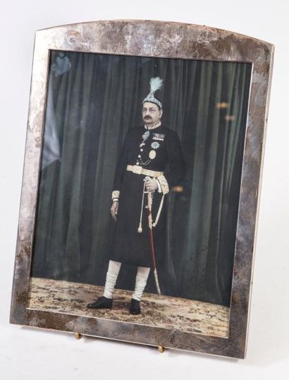 null Cadre rectangulaire en argent avec une photo de «maharajah» 35x 28 cm 940 g...