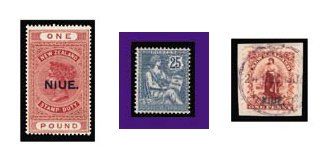 null NIUE collection 1902-1937 *, Ø, quasi complet dont N° 1, 21/25, 38/41