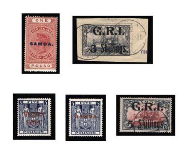 null SAMOA belle collection dont occupation Britannique N° 59/71 sauf N° 68, 68b,...