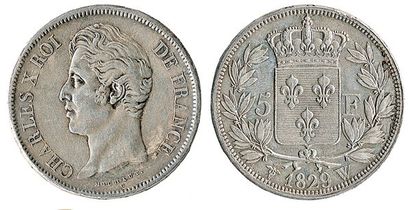CHARLES X (1824- 1830) 5 francs, 1829 Lille. G 644. TTB