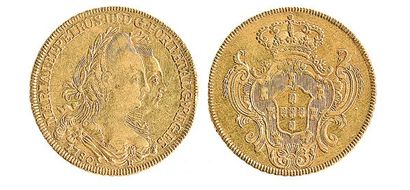BRESIL, Marie et Pierre III (1777 - 1786) 6400Réis, 1780 Rio. TTB