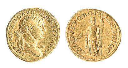 ROME, Trajan (98 - 117) Auréus. R /Cérès debout tenant deux épis et une torche. Calico...