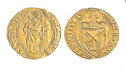 VATICAN, NicolasV (1447 - 1455) Ducat de Rome au Saint Pierre, non daté. F 6, Berman...