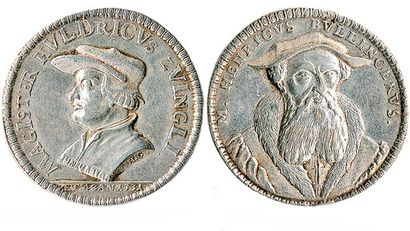 null SUISSE. Médaille d'argent 18e siècle signée HiG, par Hans Jacob Gessner Père...