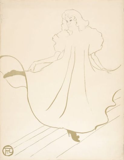 TOULOUSE-LAUTREC Henri de, 1864 -1901 May Milton, 3.8.1895 Lithographie en vert olive...