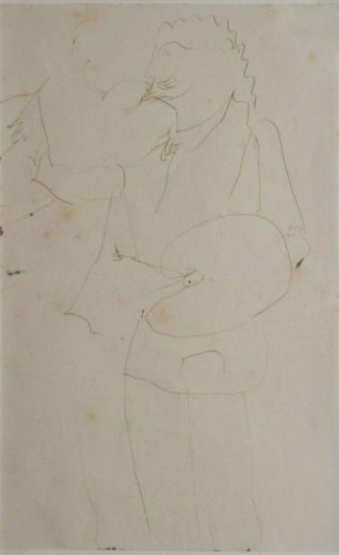 DERAIN André, 1880-1954 Peintre à la palette, dessin au stylo bille (insolation,...